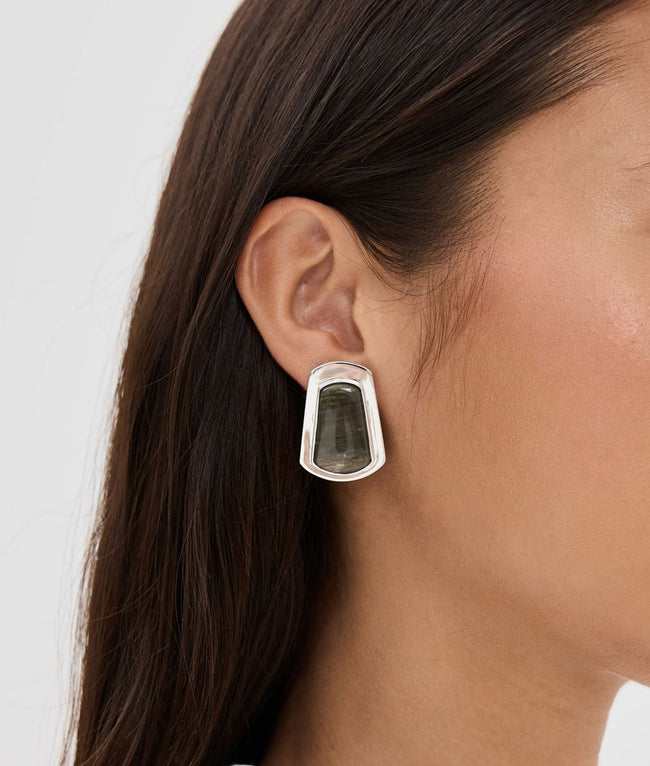 SHA Geometric Stone Earring