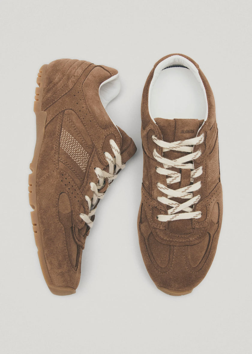 ALOHAS Suede Brown Leather Sneakers
