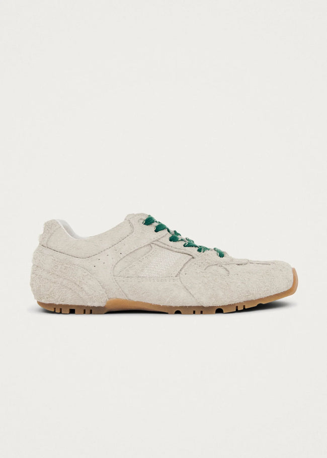 ALO Suede Fuzzy Grey Leather Sneakers
