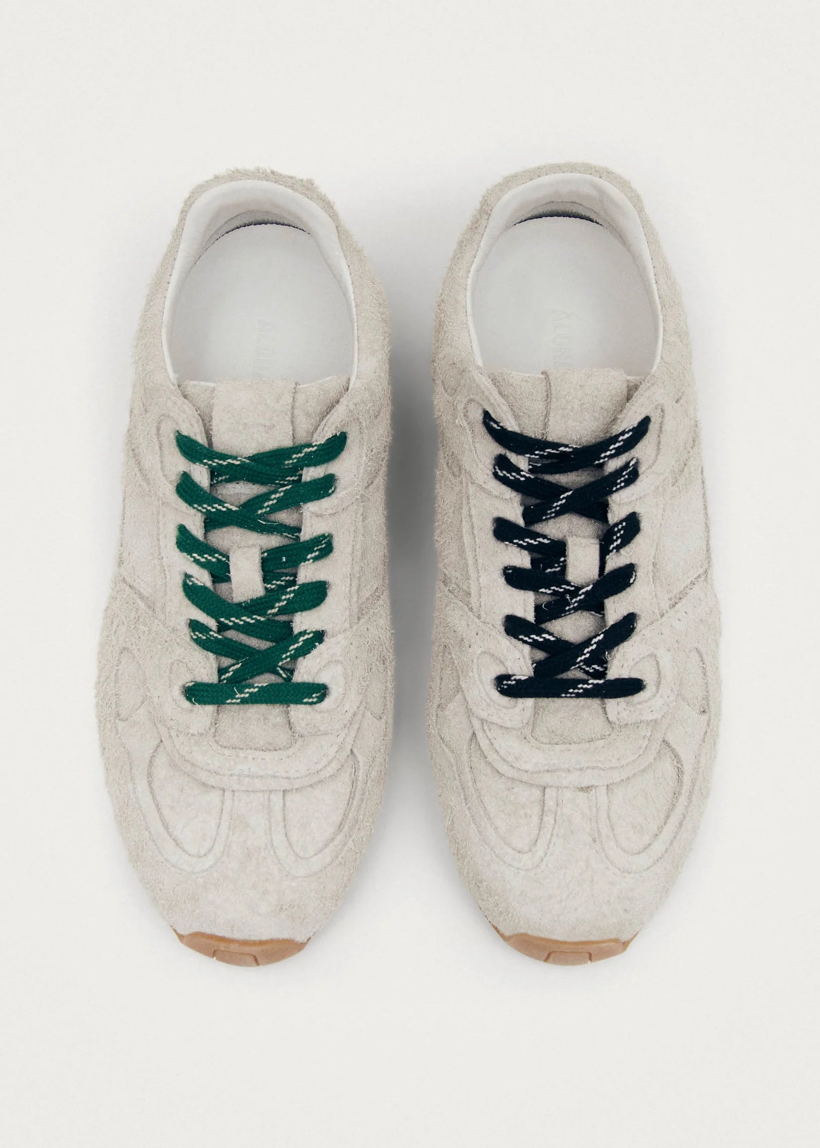 ALO Suede Fuzzy Grey Leather Sneakers