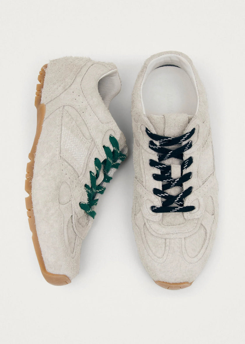 ALOHAS Suede Fuzzy Grey Leather Sneakers
