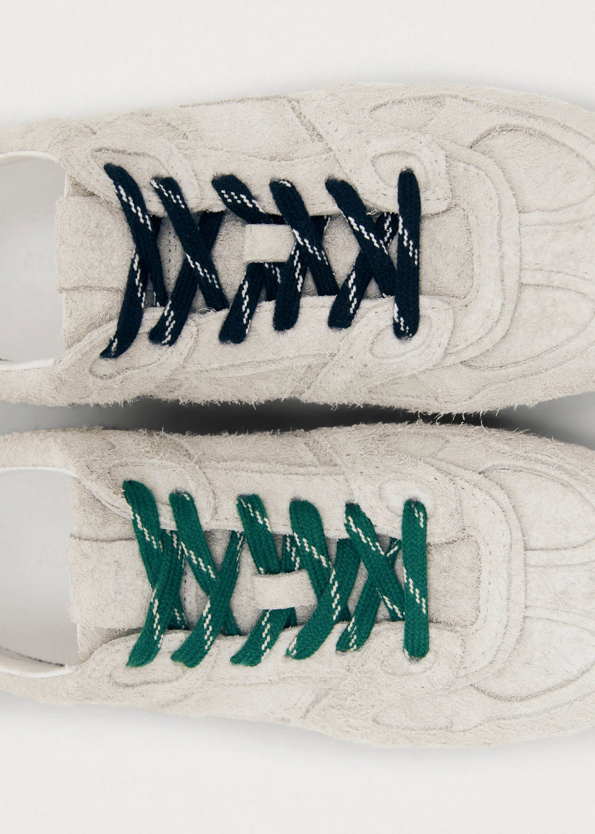 ALOHAS Suede Fuzzy Grey Leather Sneakers