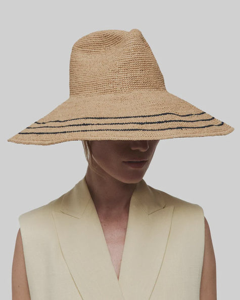 JL Striped Wide Brim Hat