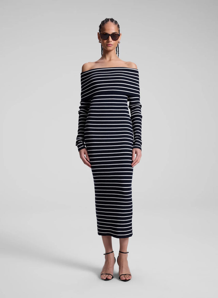 ALC Off the Shoulder Striped Dress