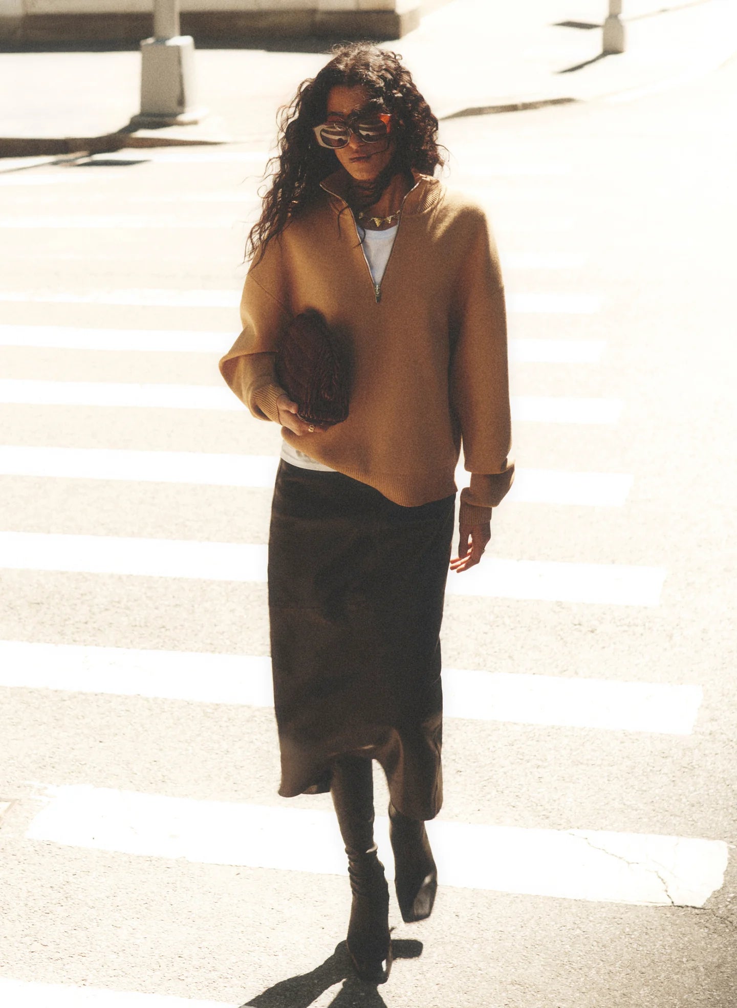 ALC Leather Midi Skirt
