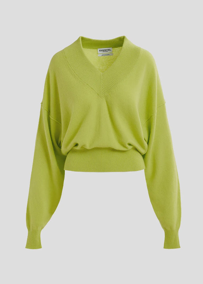 ESS Lime Green V-Neck Pullover