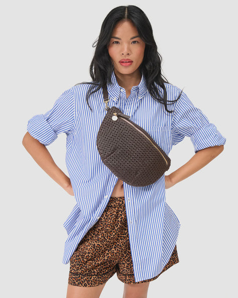CLA Grande Fanny Rattan Chocolate Brown