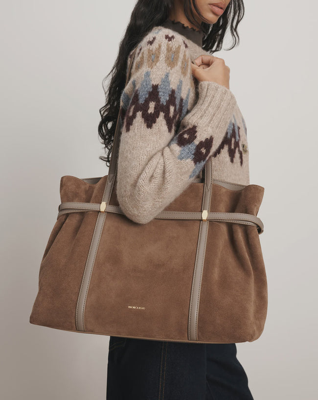 VER Large Suede Strap Tote