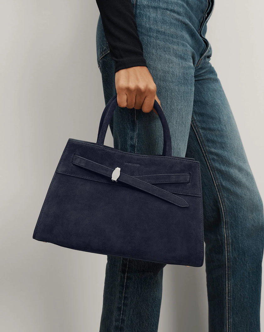 VER Navy Suede Bag