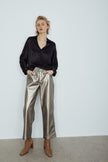 MN Faux Leather Metallic Pants