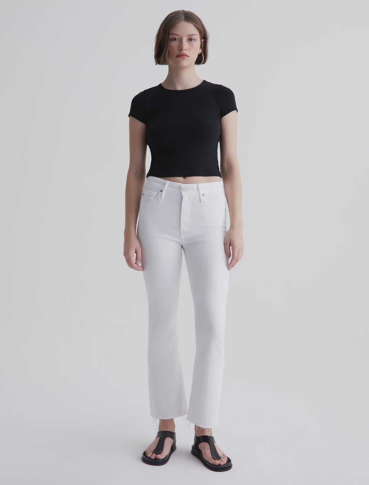 AG Boot Crop White Jeans