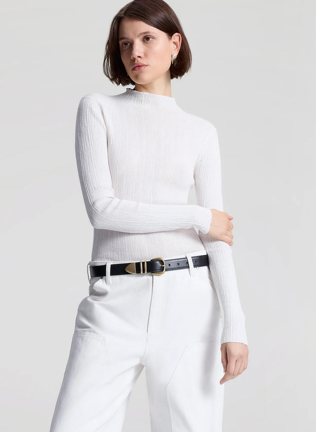 ALC White Long Sleeve Turtleneck Top