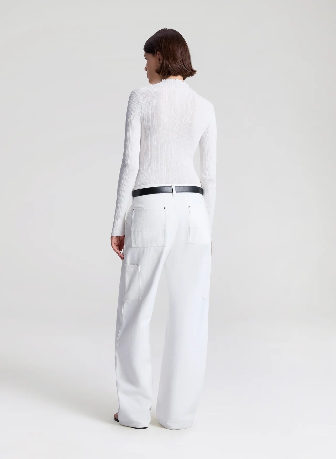ALC White Long Sleeve Turtleneck Top
