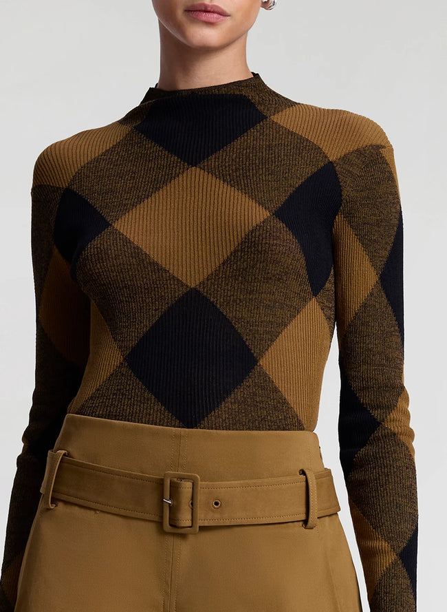 ALC Plaid Long Sleeve Turtleneck