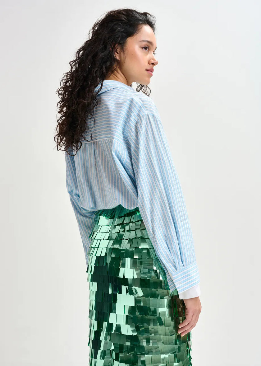 ESS Blue White Stripe Buttondown Shirt