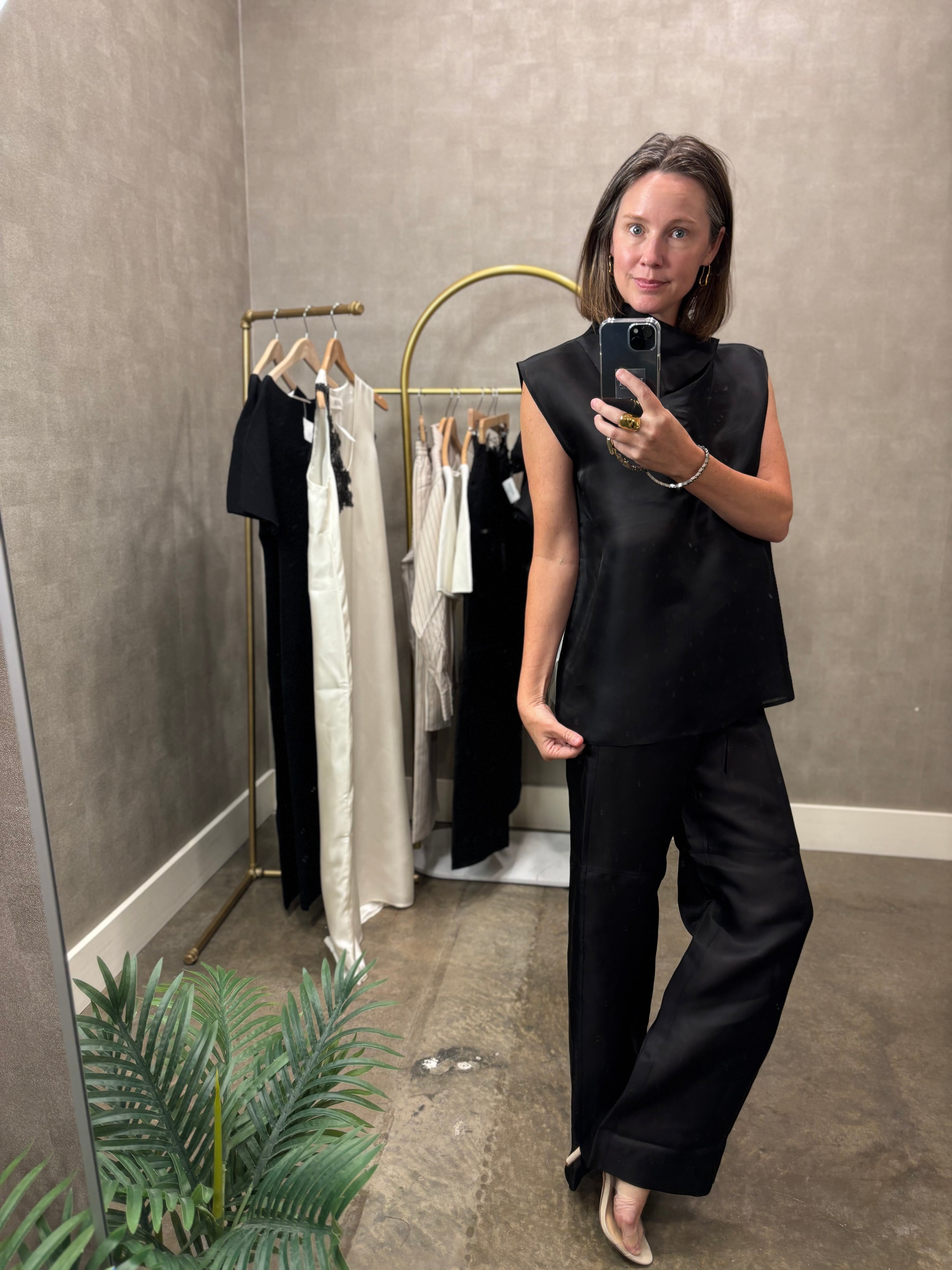 ROH Organza Silk Cap Sleeve Top