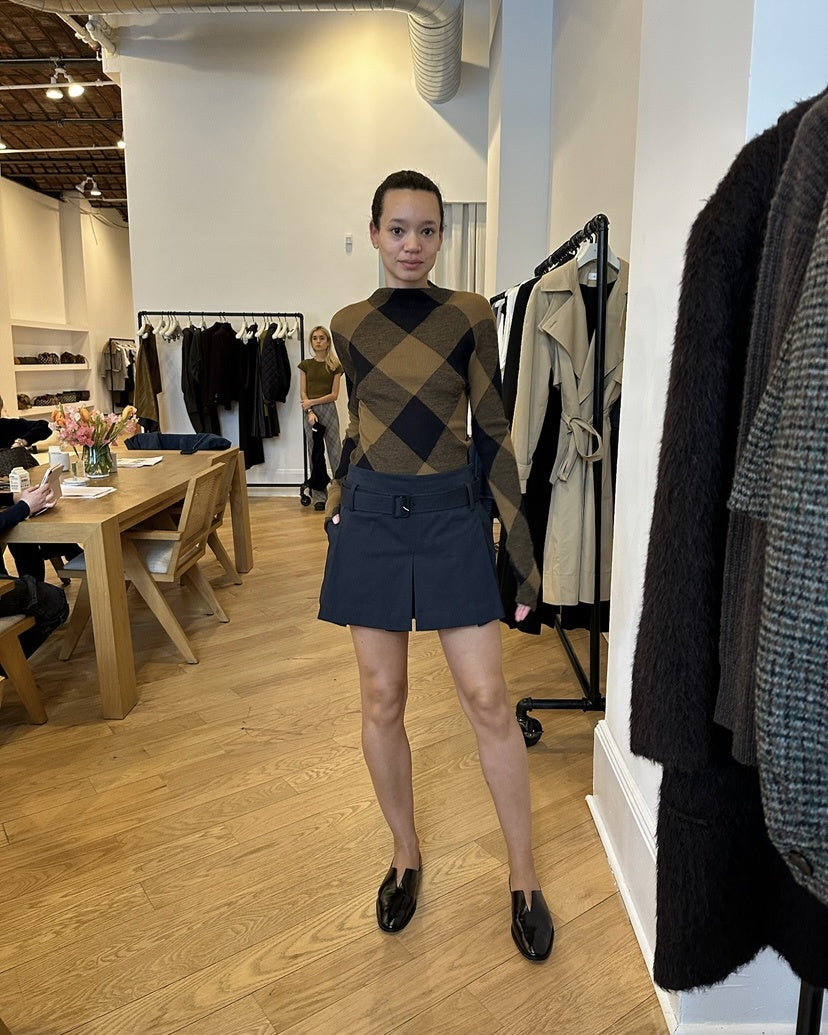 ALC Plaid Long Sleeve Turtleneck