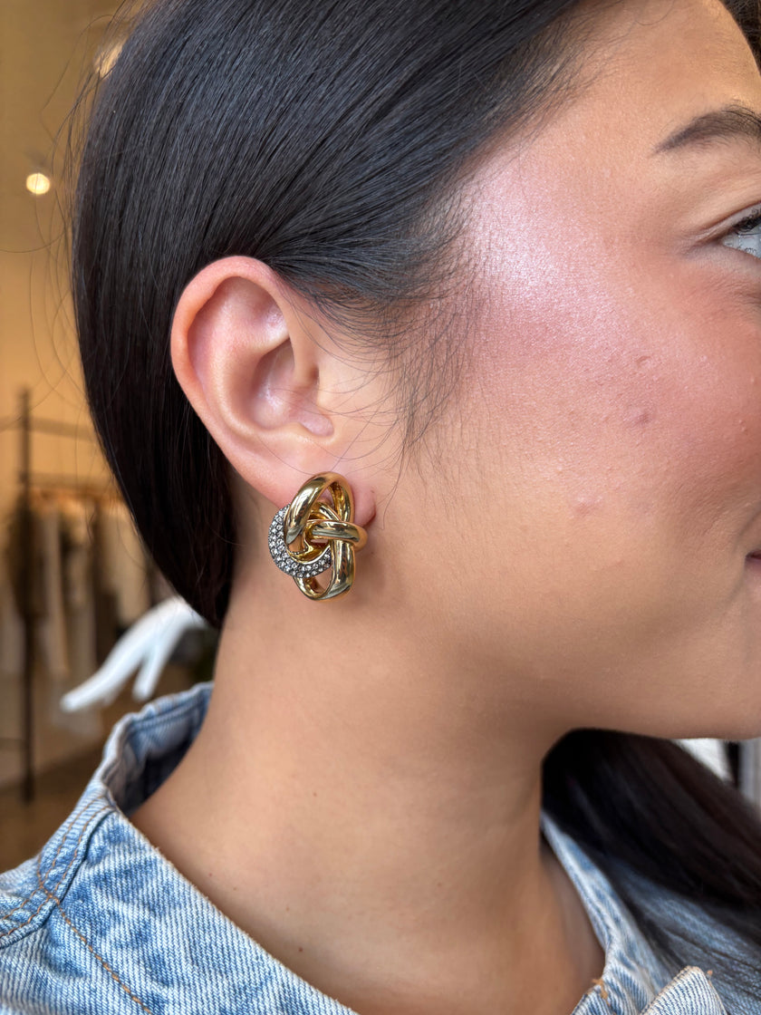 DEM Pave Knotted Earring