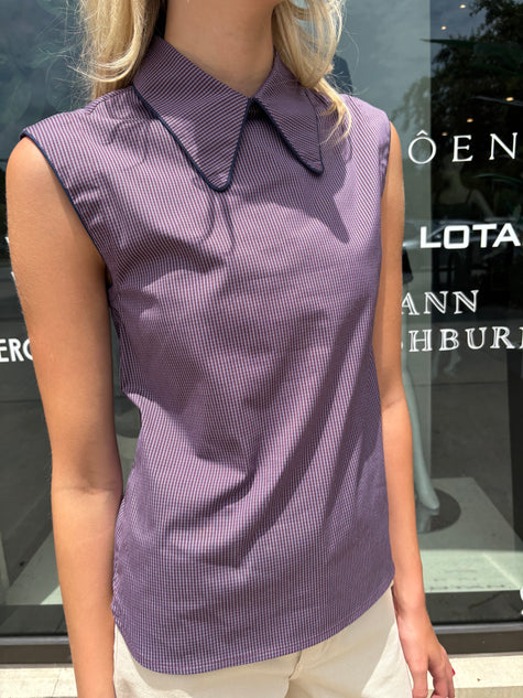 TEL Sleeveless Collared Shirt