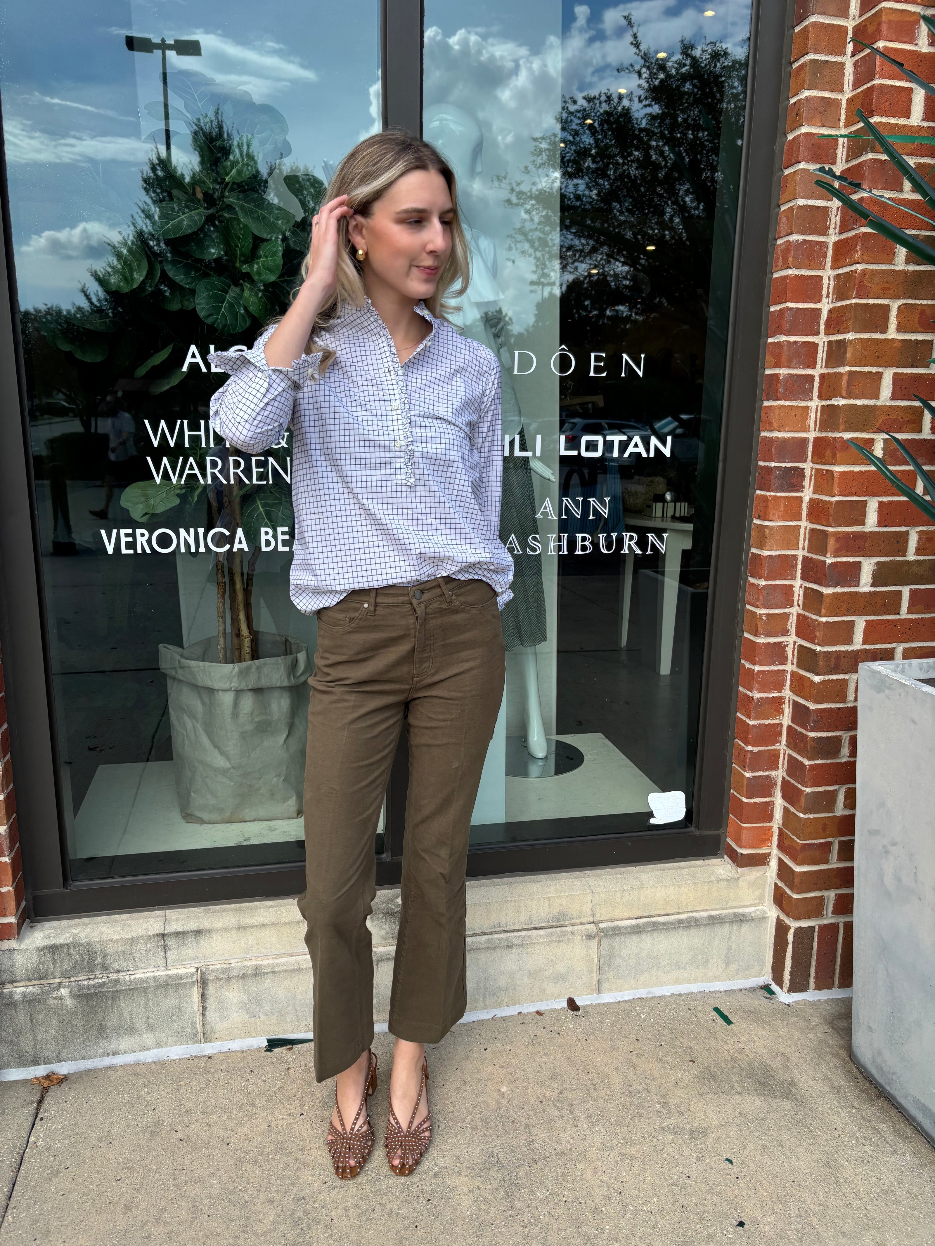 AM Frill Button Down
