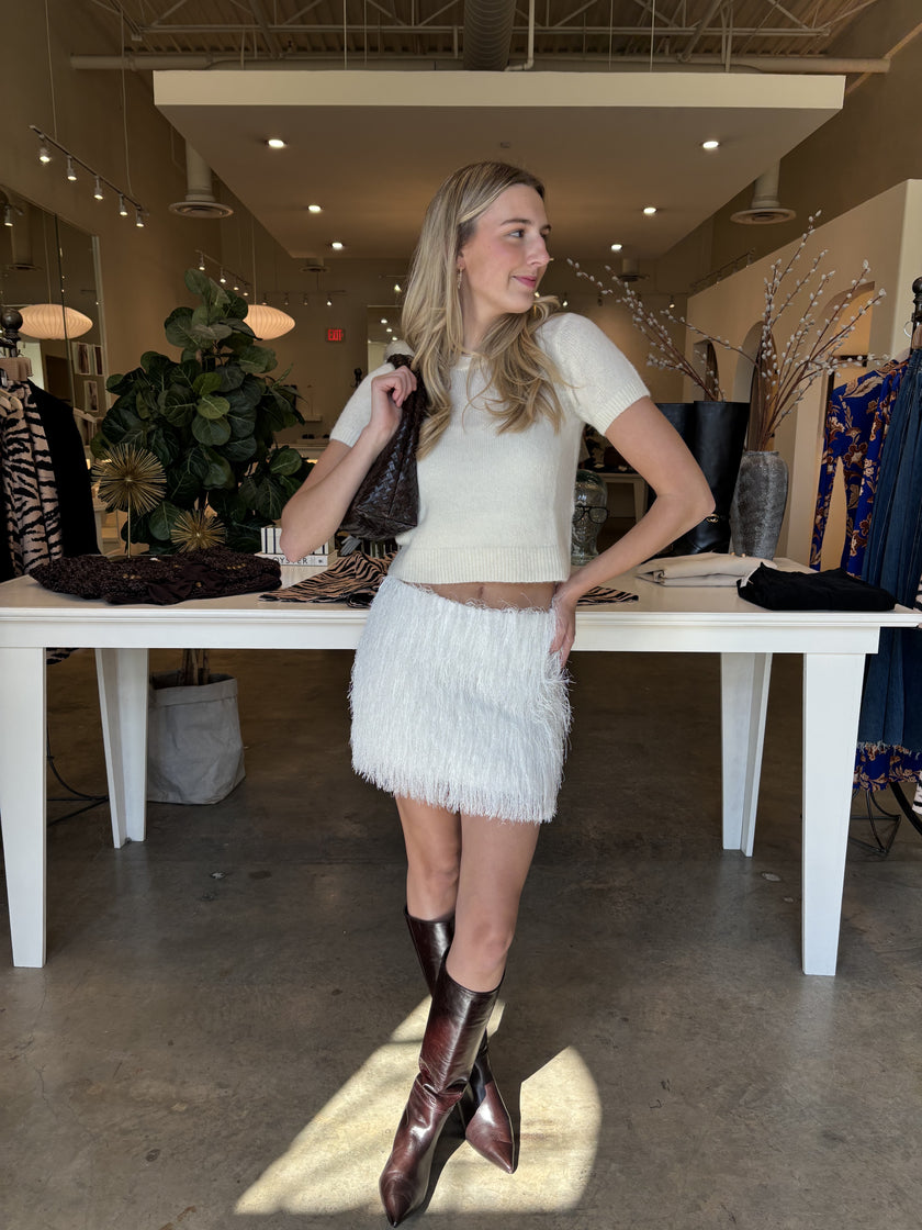 GAR Faux Fur Mini Skirt