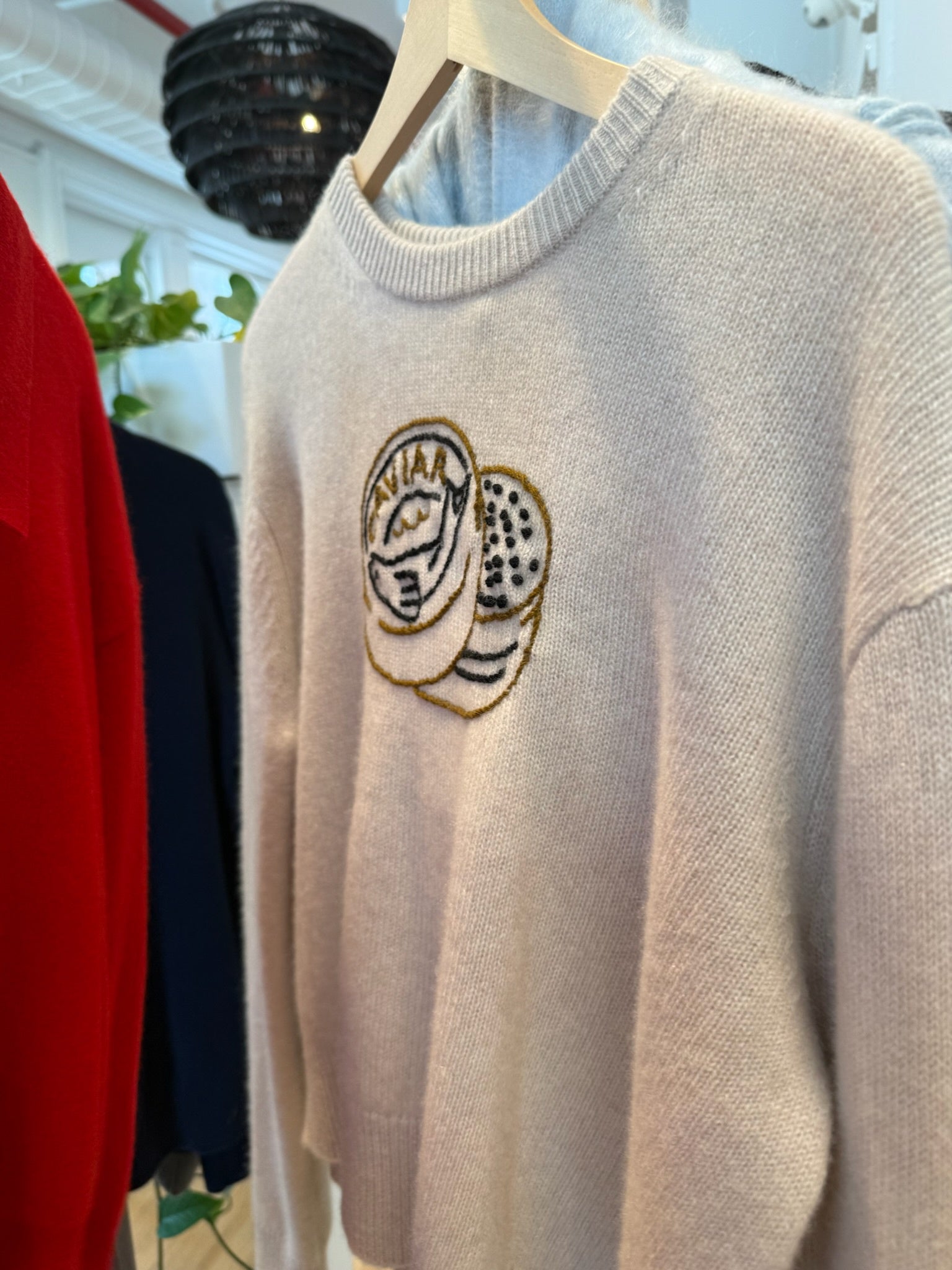 WHI Embroidered Caviar Sweater