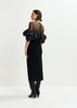 ESS Sheer Shoulder Ruffle Dress
