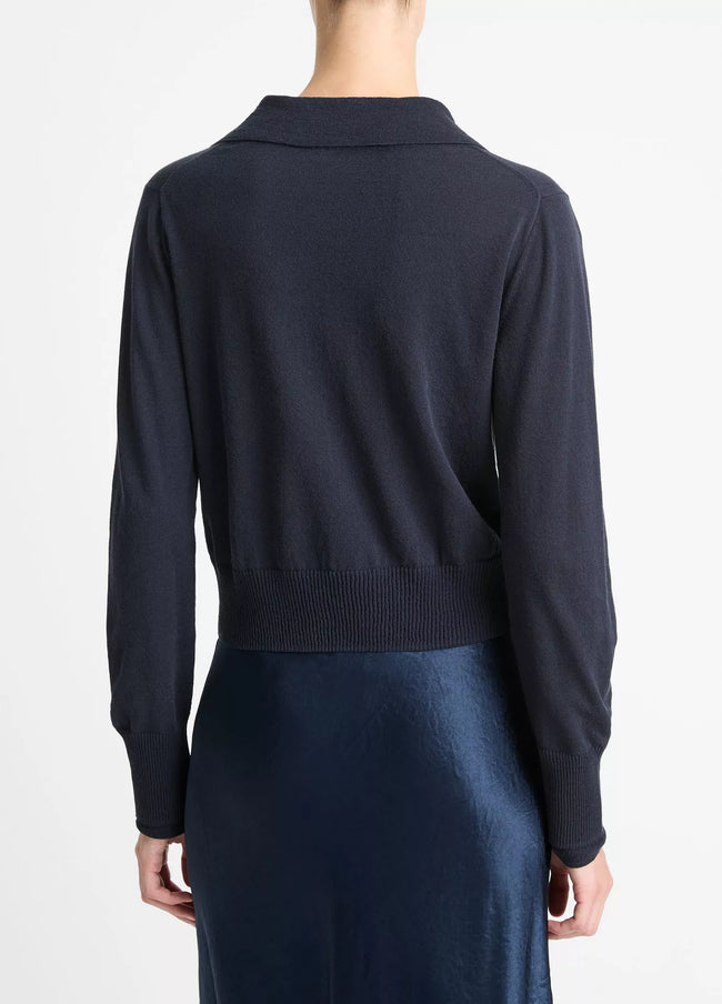 VIN Navy Collared Pullover