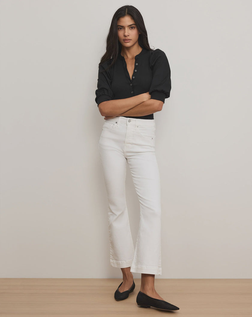 VER High Rise Flare Jean White