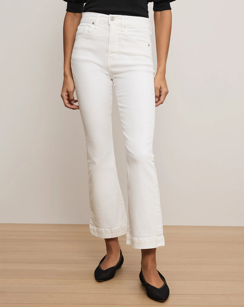 VER High Rise Flare Jean White