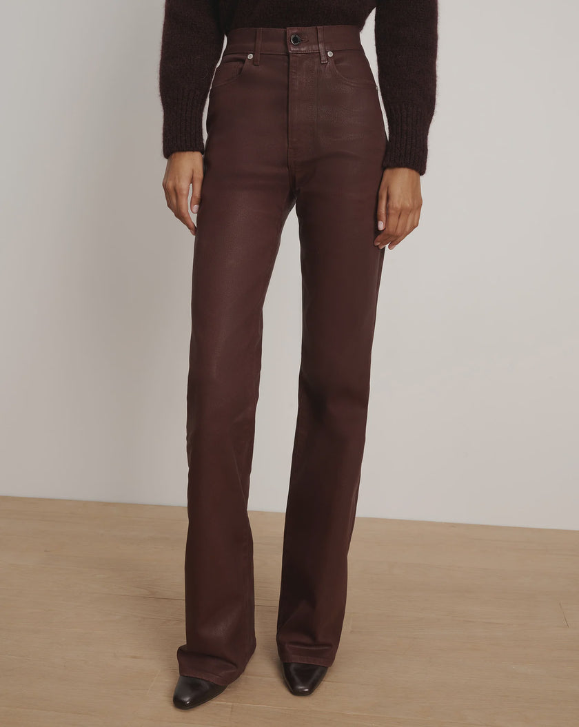 VER Coated Slim Wide Leg Jeans