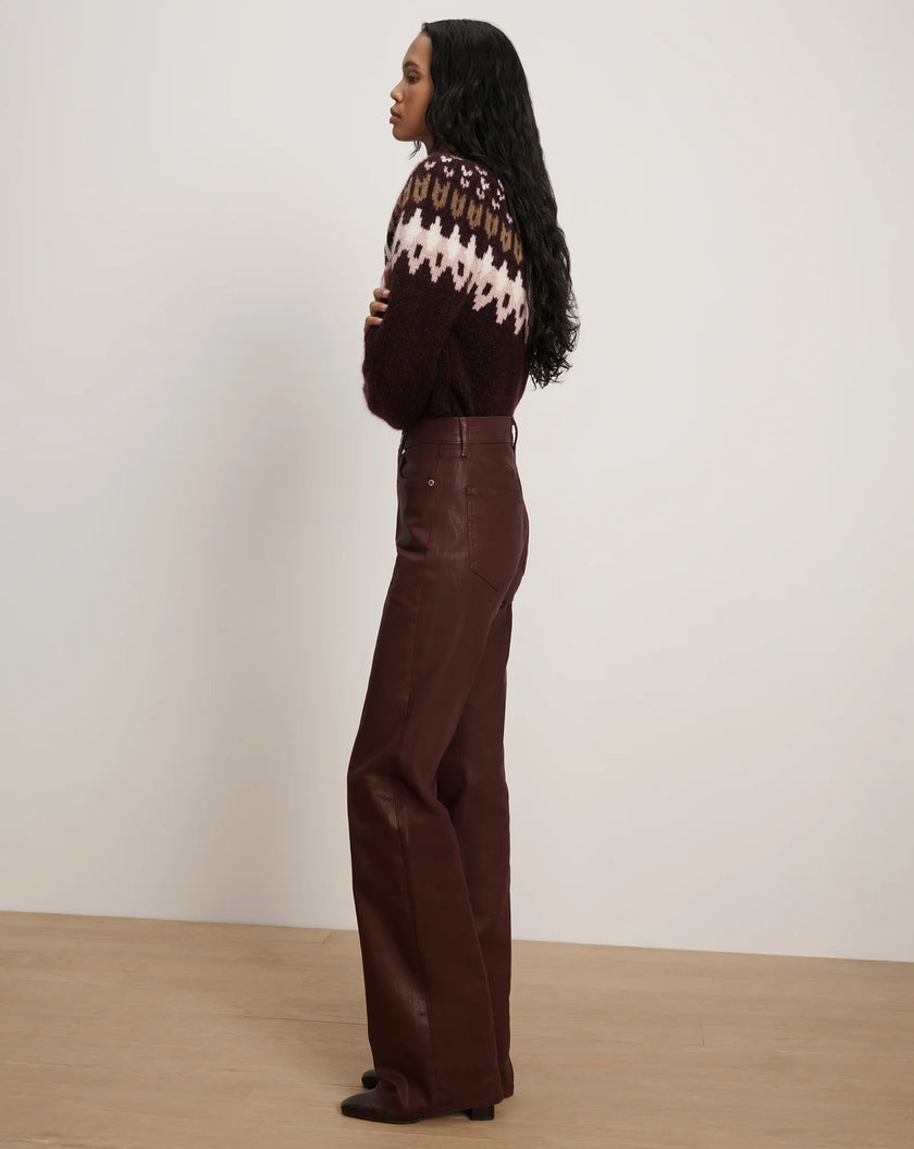 VER Coated Slim Wide Leg Jeans