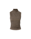 VER Houndstooth Mock Sleeveless Top