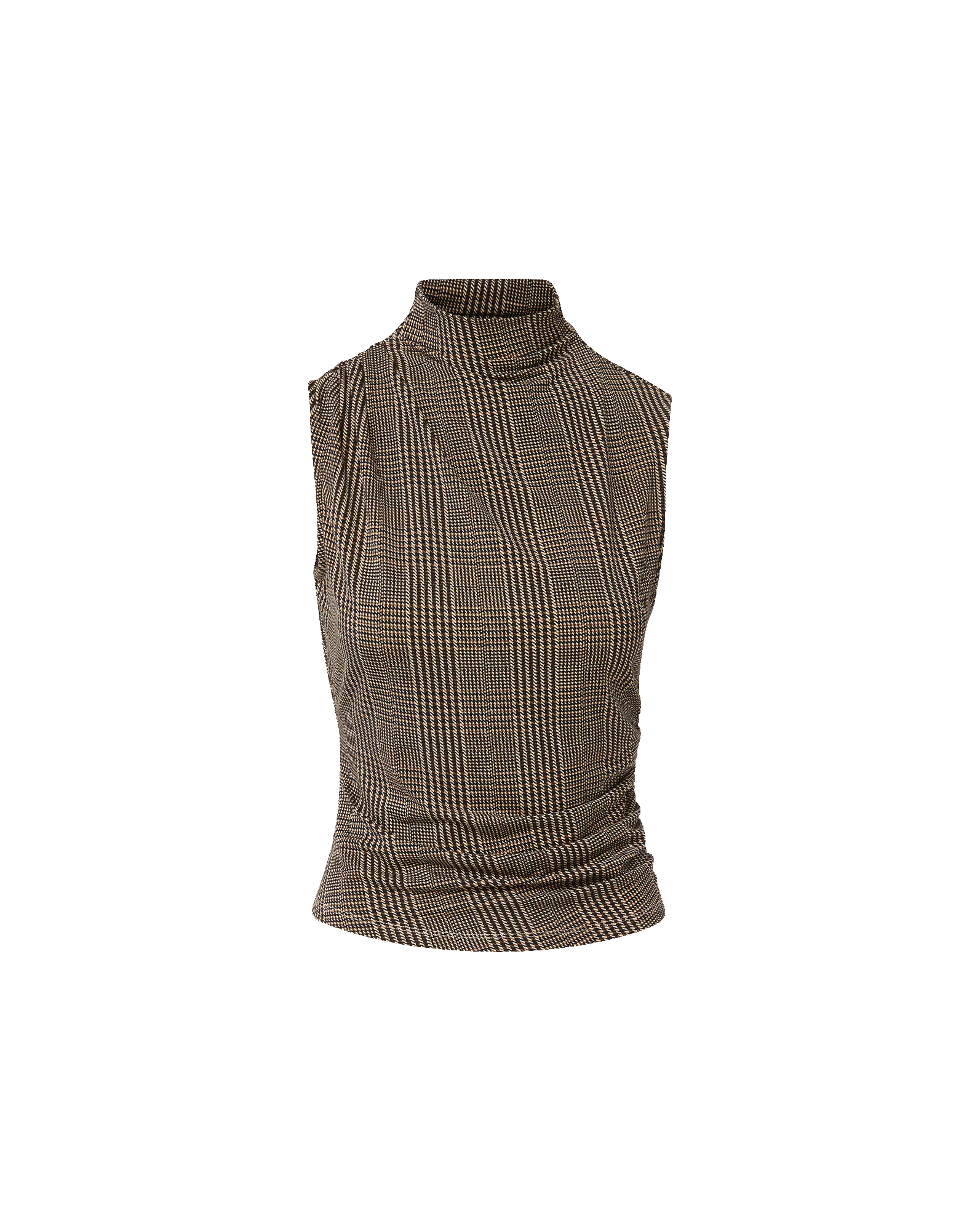 VER Houndstooth Mock Sleeveless Top