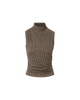 VER Houndstooth Mock Sleeveless Top