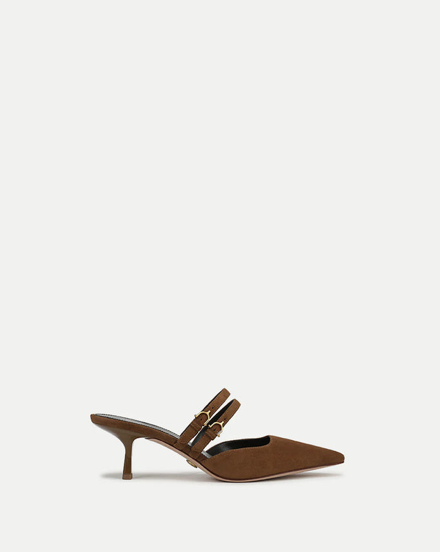 VER Suede Buckle Pointed Mule