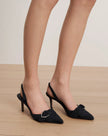 VER Navy Suede Heels