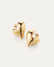 JEN Heart Puffy Earrings Gold