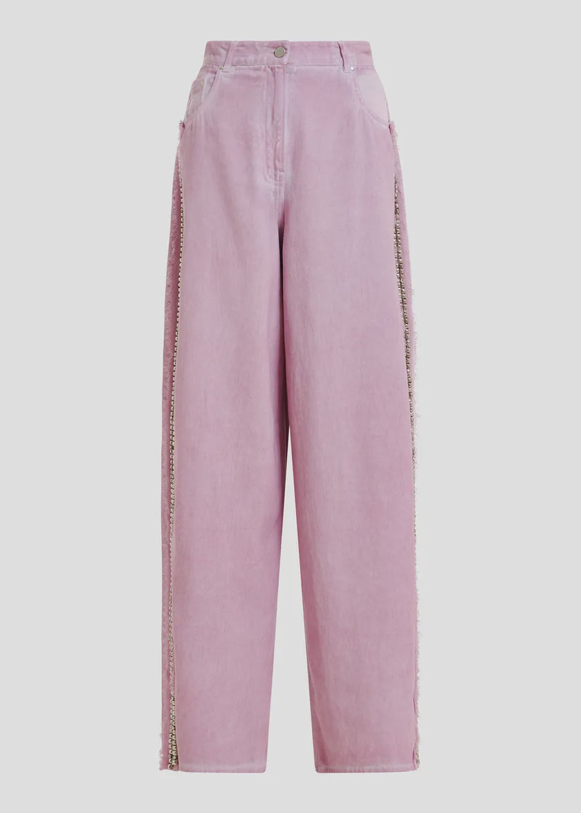 ESS Purple Studded Wide Leg Pants