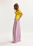 ESS Purple Studded Wide Leg Pants