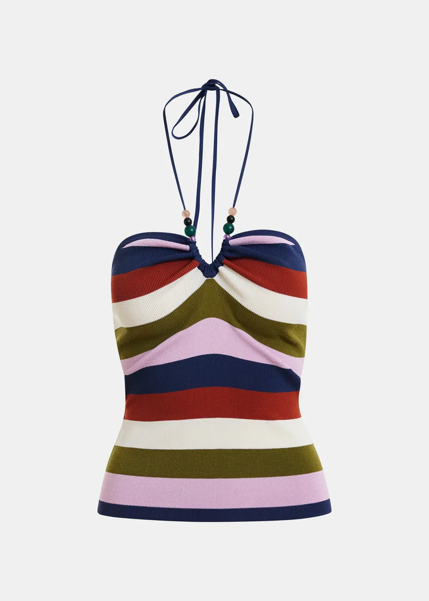 ESS Halter Knit Striped Top