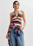 ESS Halter Knit Striped Top