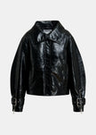 ESS Faux Leather Bomber Jacket