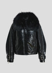 ESS Faux Leather Bomber Jacket