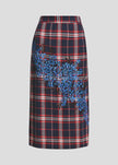 ESS Plaid Embellished Midi Skirt
