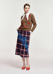 ESS Plaid Embellished Midi Skirt