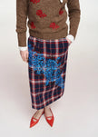 ESS Plaid Embellished Midi Skirt