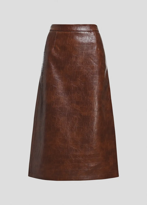 ESS Faux Croc Midi Skirt