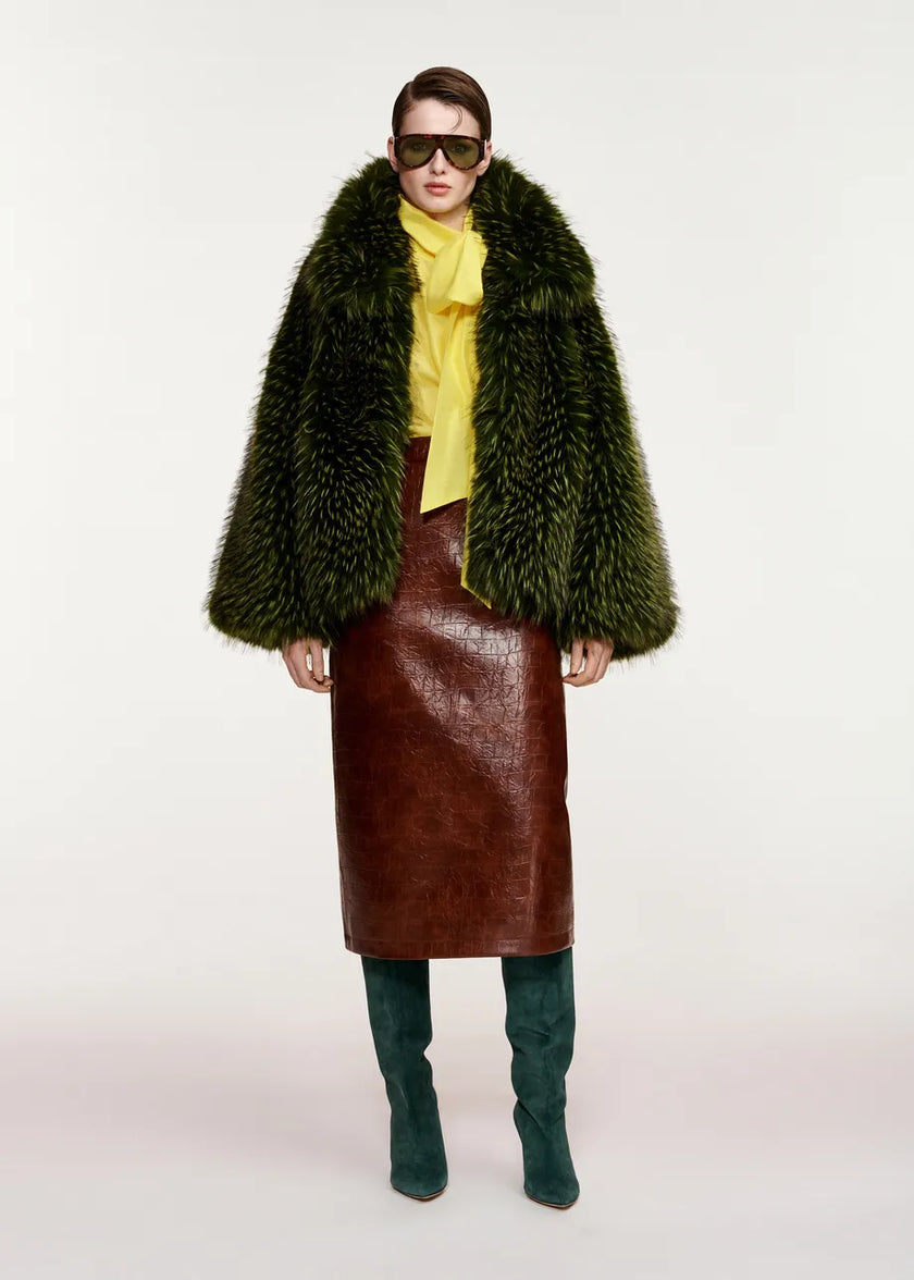 ESS Faux Croc Midi Skirt
