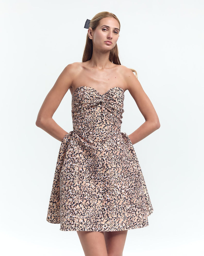 KV Leopard Taffeta Mini Dress
